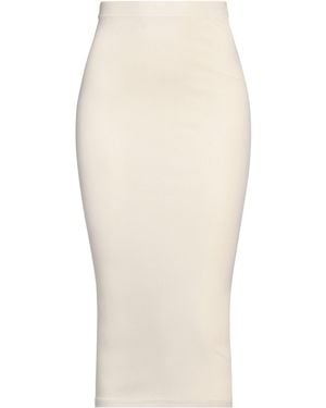IRO Cream Midi Skirt Cotton, Elastane - White