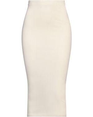 IRO Cream Midi Skirt Cotton, Elastane - White