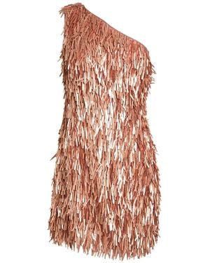 Elisabetta Franchi Antique Rose Mini Dress Viscose, Plastic - White