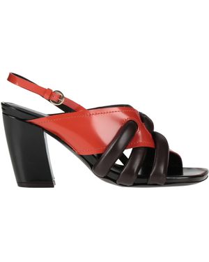Dries Van Noten Rust Sandals Leather - Red