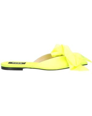 MSGM Lime Mules & Clogs Textile Fibers - Yellow