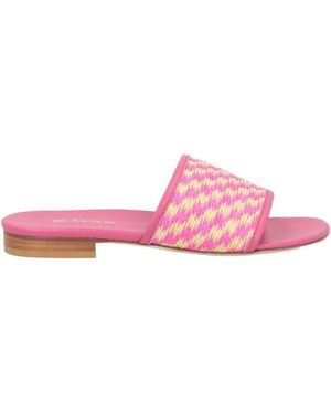 Kiton Sandals Leather, Natural Raffia - Pink