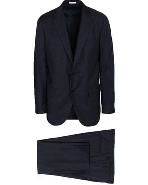 Boglioli Slate Suit Virgin Wool - Blue