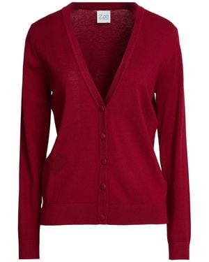 Z.O.E. ZONE OF EMBROIDERED Cardigan Viscose, Polyamide - Red