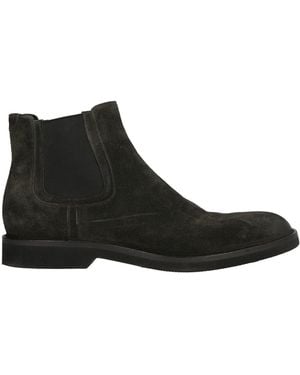Pantanetti Dark Ankle Boots Leather - Black