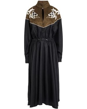 Stella Jean Midi Dress Polyester, Elastane - Black