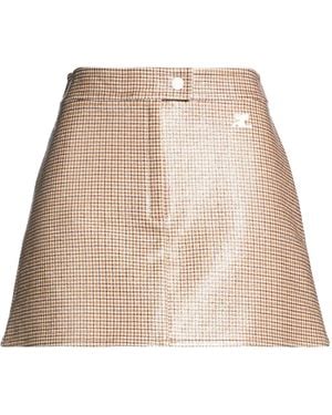 Courreges Mini Skirt Cotton, Polyurethane, Elastane - Natural