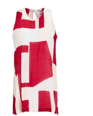 Alpha Studio Top Viscose, Linen - Red