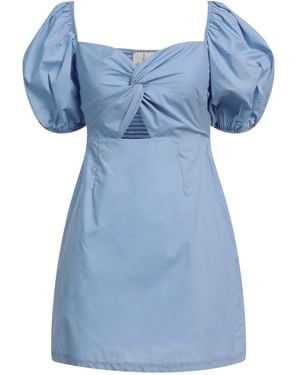 Angela Davis Mini Dress Cotton - Blue
