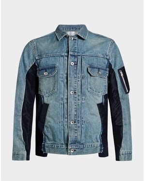 Sacai Denim Outerwear Cotton, Nylon - Blue