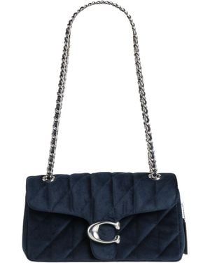 COACH Shoulder Bag Textile Fibers, Leather - Blue