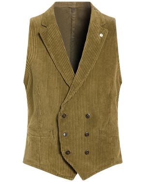 L.B.M. 1911 Khaki Tailored Vest Cotton, Elastane - Green