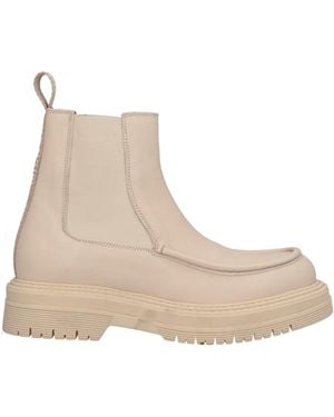MICH SIMON Ivory Ankle Boots Soft Leather - Natural