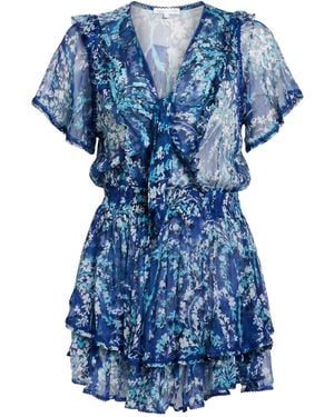 Poupette Midnight Mini Dress Silk - Blue