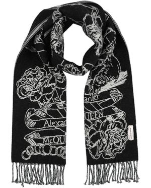 McQueen Scarf Wool - Black