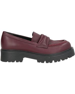 Cerruti 1881 Burgundy Loafers Cow Leather - Purple