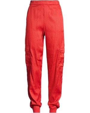 Angelo Marani Pants Linen, Cotton, Elastane - Red