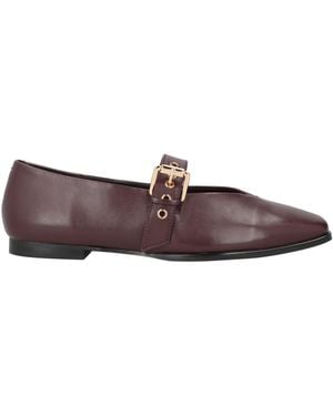 Christian Lacroix Burgundy Ballet Flats Sheepskin - Brown