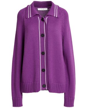 Tela Mauve Cardigan Virgin Wool, Acrylic - Purple