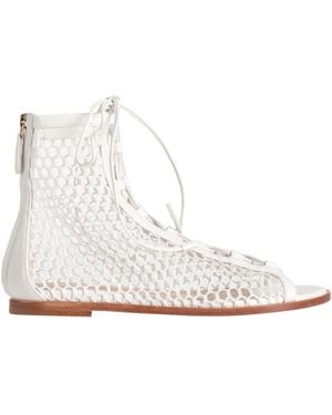Gianvito Rossi Ankle Boots Textile Fibers, Leather - White