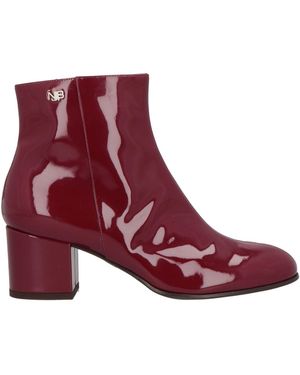 Norma J. Baker Burgundy Ankle Boots Leather - Red