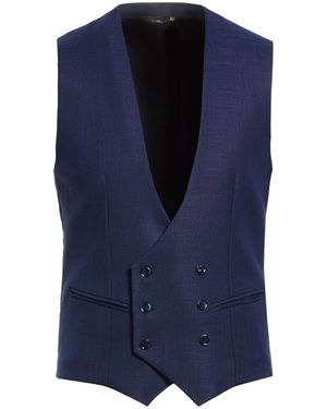 Daniele Alessandrini Tailored Vest Polyester, Viscose, Elastane - Blue