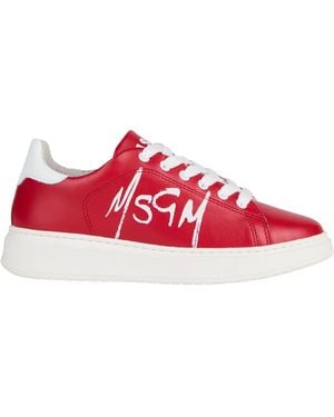MSGM Sneakers Leather - Red