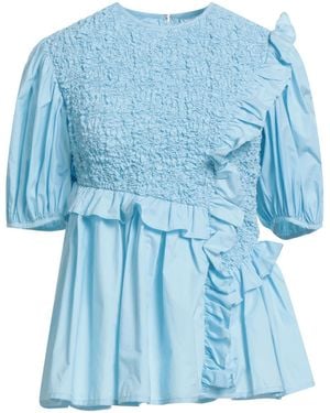Cecilie Bahnsen Sky Top Cotton, Elastane, Polyamide - Blue