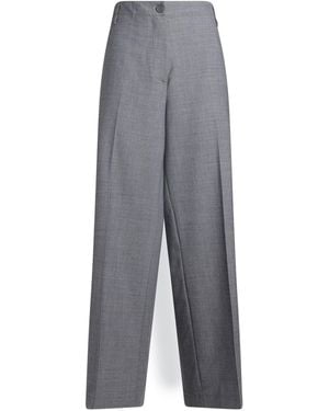 Semicouture Pants Polyester, Virgin Wool, Elastane - Gray