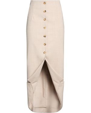 A.W.A.K.E. MODE Maxi Skirt Polyester, Wool, Elastane - Natural