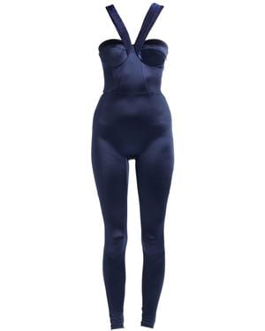 Elisabetta Franchi Jumpsuit Polyamide, Elastane, Synthetic Fibres, Brass, Copper - Blue