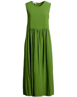 NINA 14.7 Midi Dress Viscose, Linen - Green