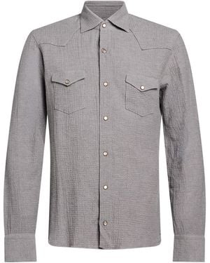 Barba Napoli Shirt Cotton, Cashmere, Elastane - Grey