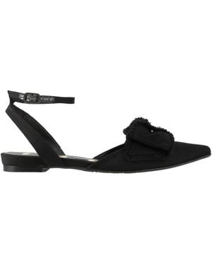 Ras Ballet Flats Textile Fibres - Black