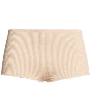 Roberto Collina Shorts & Bermuda Shorts Viscose, Metallic Polyester - Natural
