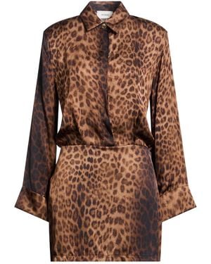 ViCOLO Camel Mini Dress Viscose - Brown