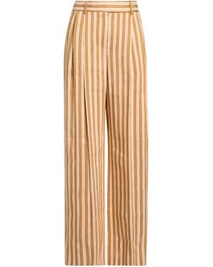 Alberta Ferretti Trousers Linen, Viscose - Natural