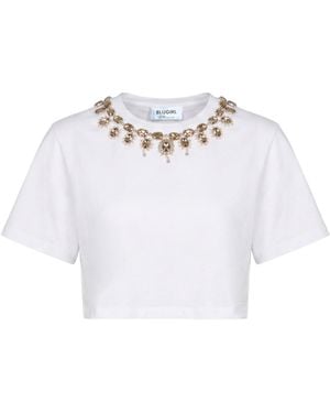 Blugirl Blumarine T-Shirt Cotton, Elastane - White