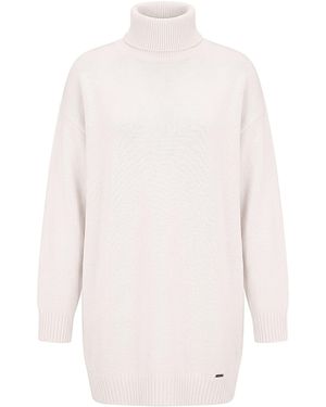 Kiton Ivory Mini Dress Cashmere - White