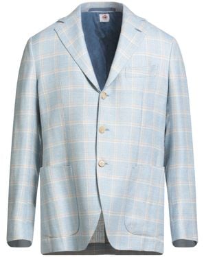 Luigi Borrelli Napoli Blazer Virgin Wool, Silk, Linen - Blue