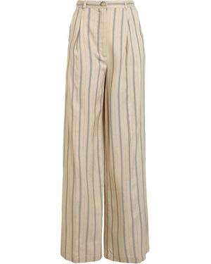MAX&Co. Lillo Trousers Viscose, Linen - Natural