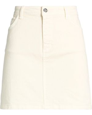 Rebel Queen Ivory Denim Skirt Cotton, Elastane - Natural