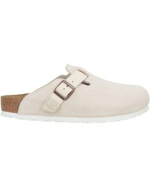 Birkenstock Mules & Clogs Leather, Textile Fibres - White