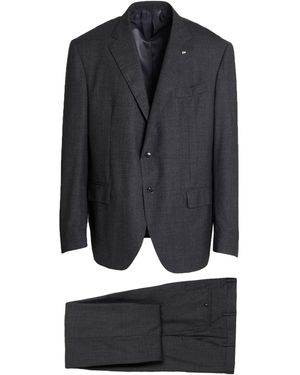 Sartoria Latorre Charcoal Suit Virgin Wool, Elastane - Black