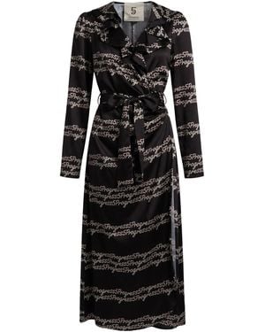 5 PROGRESS Midi Dress Viscose, Polyester - Black