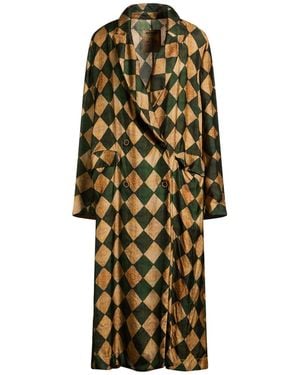Uma Wang Overcoat & Trench Coat Viscose, Cupro - Natural