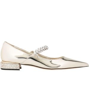 Jimmy Choo Platinum Ballet Flats Calfskin, Goat Skin - Natural