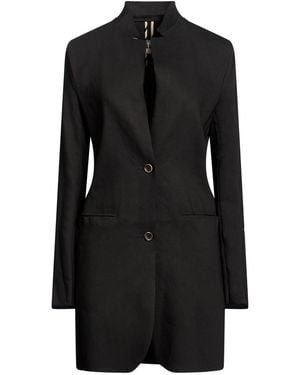 Uma Wang Overcoat & Trench Coat Linen, Viscose, Elastane - Black
