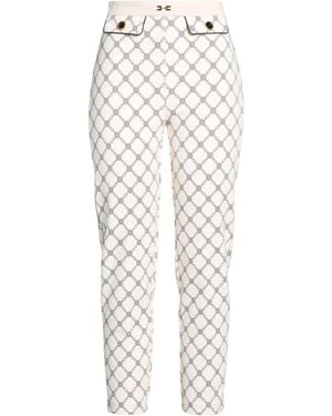 Elisabetta Franchi Cream Pants Polyester, Elastane - White