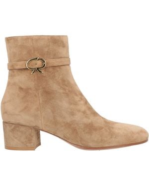 Gianvito Rossi Khaki Ankle Boots Leather - Natural